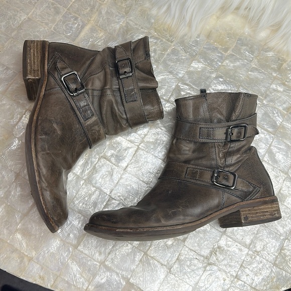 Paul Green Austria Ally Burnished Leather Biker Motorcycle Boot Booties Size 5.5 - Picture 2 of 10